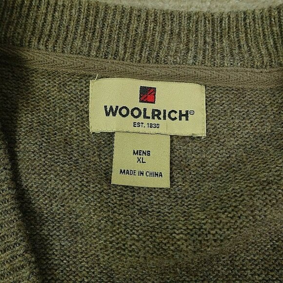 Woolrich Men's XL  Cotton Blend Brown Beige V-Neck Sweater Vest - Picture 3 of 7